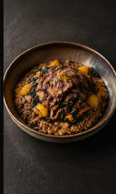 Arroz de pato caipira, prato conceitual brasileiro contemporâneo