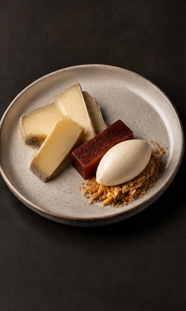 Queijo com goiabada, prato conceitual brasileiro contemporâneo